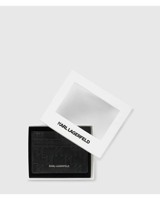 Karl Lagerfeld Black K/Monogram Perforated Cardholder for men