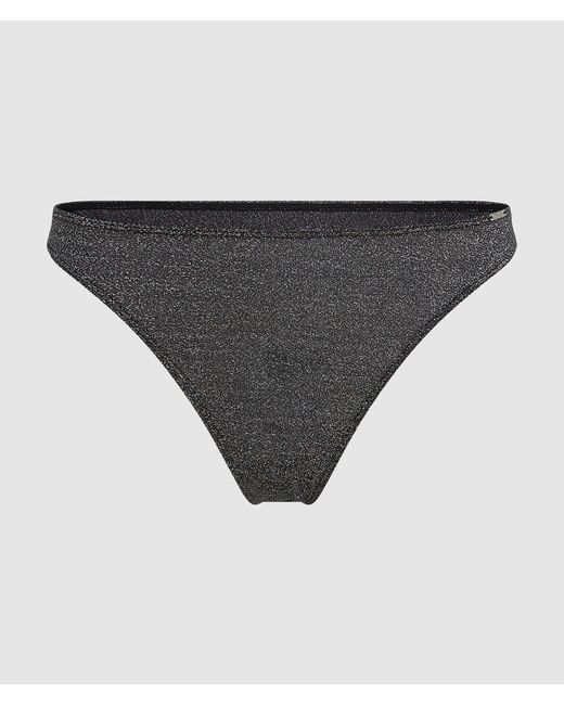 String Signature Métallique Karl Lagerfeld en coloris Gray