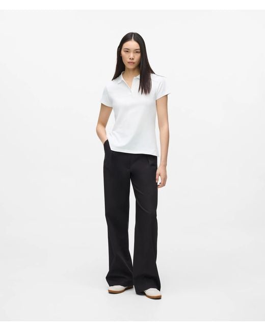 Karl Lagerfeld White Signature Piqué Polo Shirt