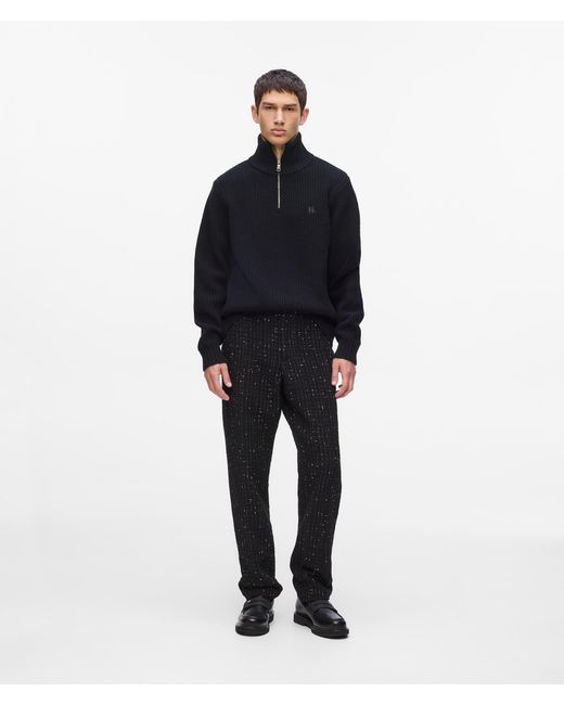 Karl Lagerfeld Blue Half-Zip Turtleneck Sweater for men