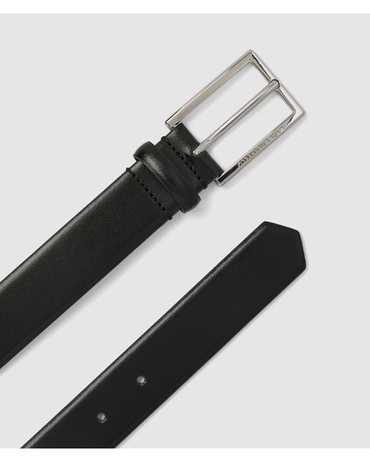 Karl Lagerfeld Black Classic Leather Belt