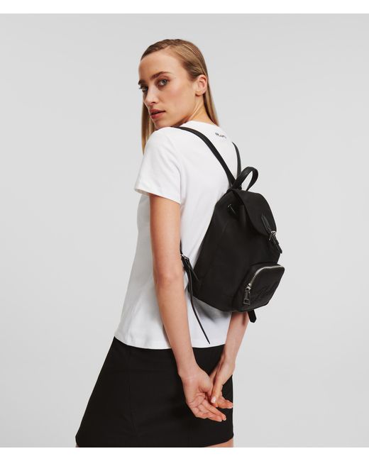 Karl Lagerfeld Black K/signature Nylon Backpack