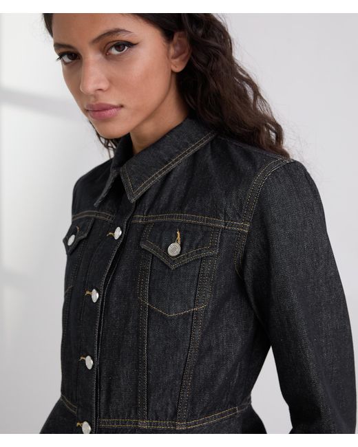 Karl Lagerfeld Black Contrast Stitch Denim Jacket
