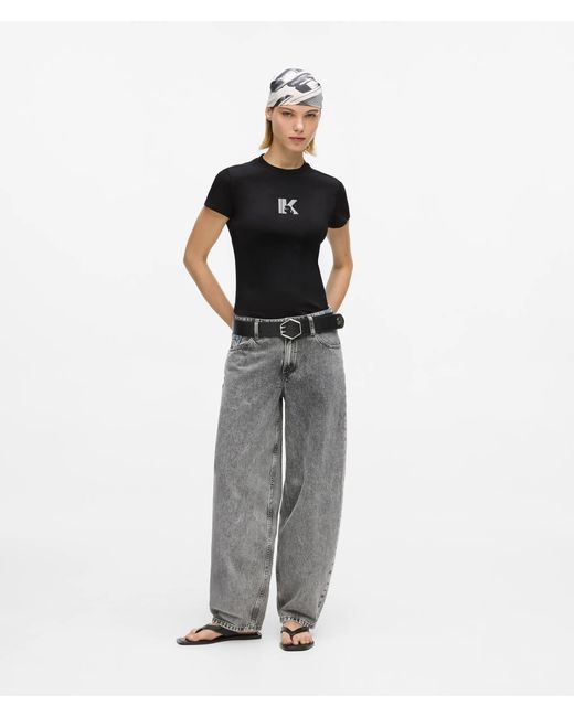 KL Jeans Black Slim K Logo T-Shirt