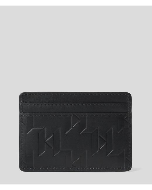 Karl Lagerfeld Black K/Loom Leather Cardholder for men