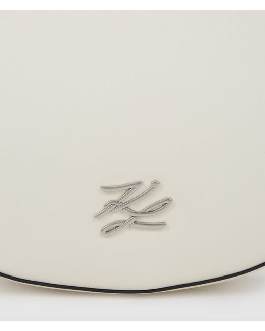 Karl Lagerfeld White K/Autograph Medium Moon Bag