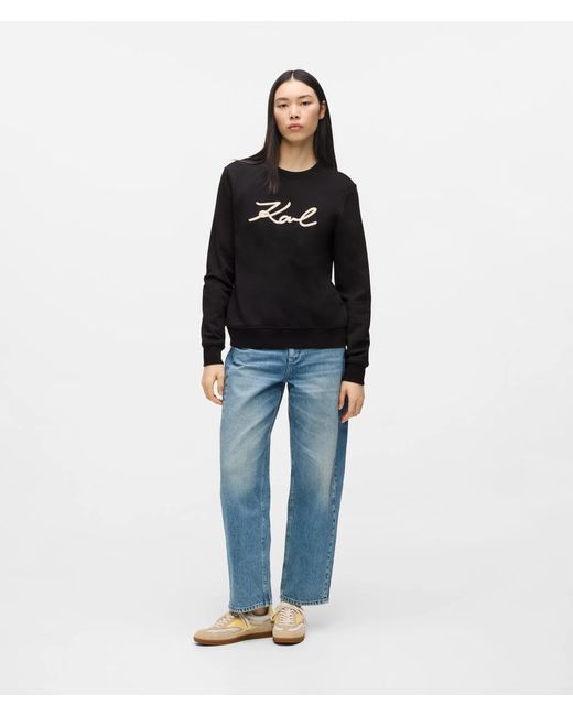 Karl Lagerfeld Black Signature Rope Detail Sweatshirt