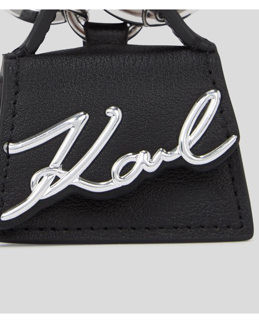 Karl Lagerfeld Black K/signature Bag Keychain