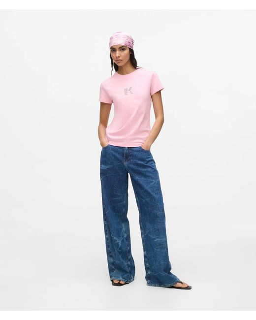 KL Jeans Red Slim K Logo T-Shirt