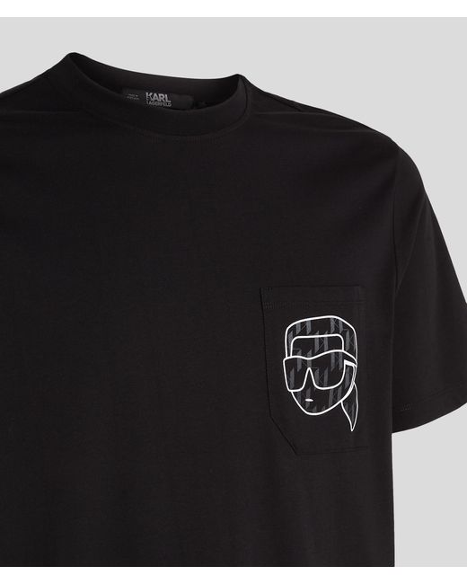 Karl Lagerfeld Black K/ikonik Monogram Pocket T-shirt for men