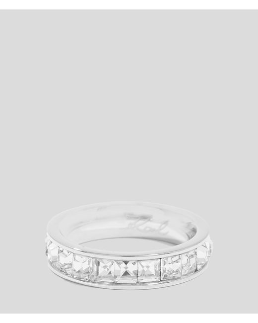 Karl Lagerfeld White Crystals Ring