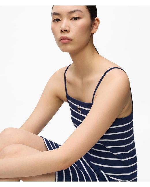 Karl Lagerfeld Blue Ikon Striped Jersey Dress