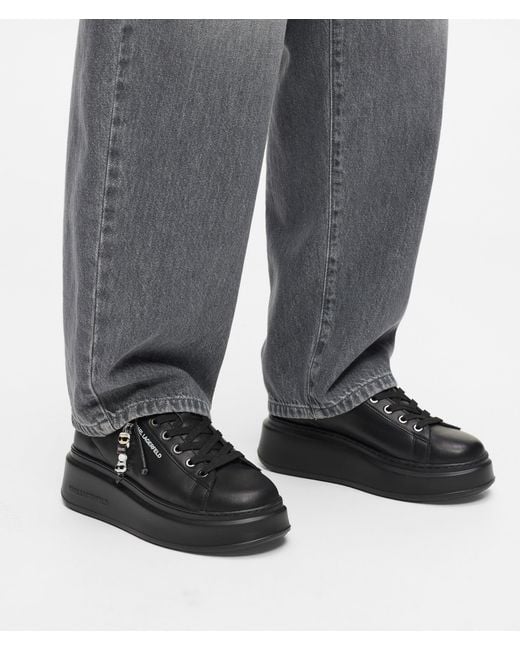 Karl Lagerfeld Black Anakapri Ikon Charm Sneakers