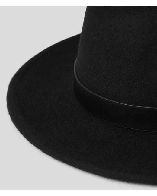 Karl Lagerfeld Black K/signature Fan Fedora Hat
