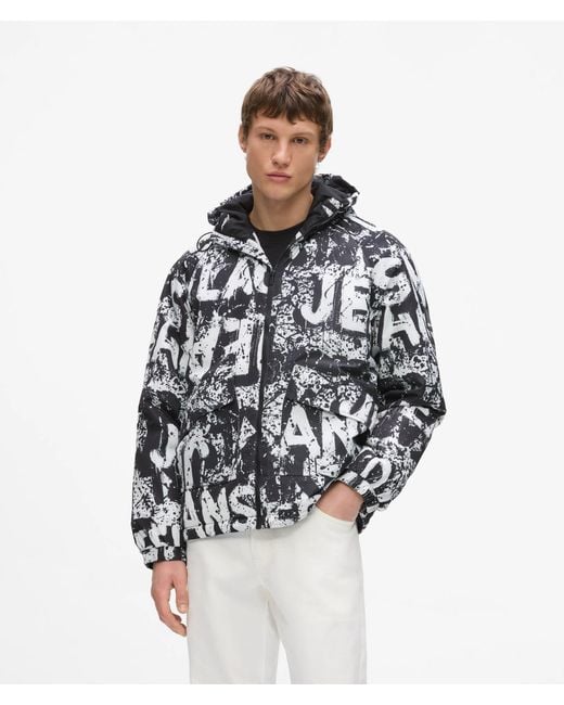 KL Jeans Multicolor All-Over Logo Padded Jacket for men