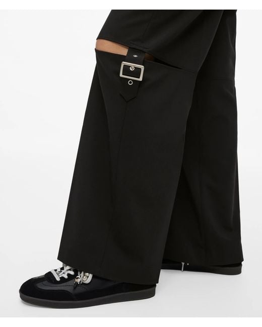 KL Jeans White Buckle-Detail Tailored Pants