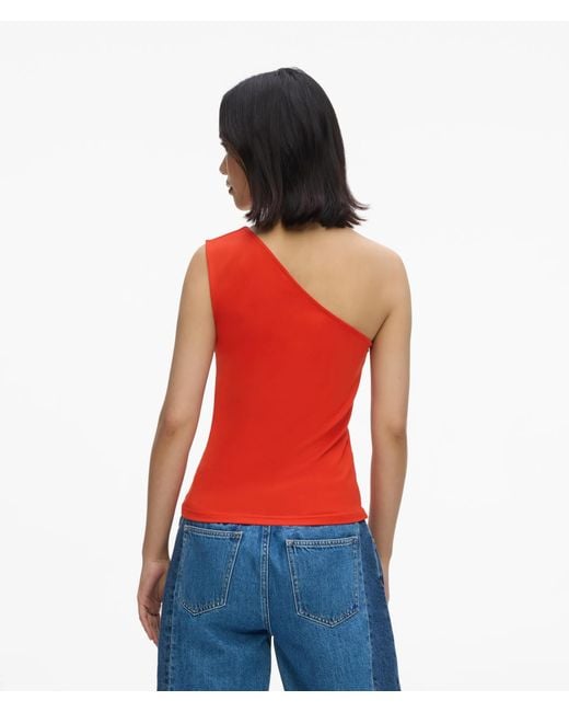 KL Jeans Red One-Shoulder Top