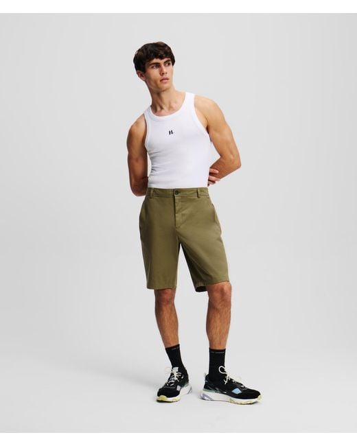 Karl Lagerfeld Monogram Chino-Shorts in Green für Herren
