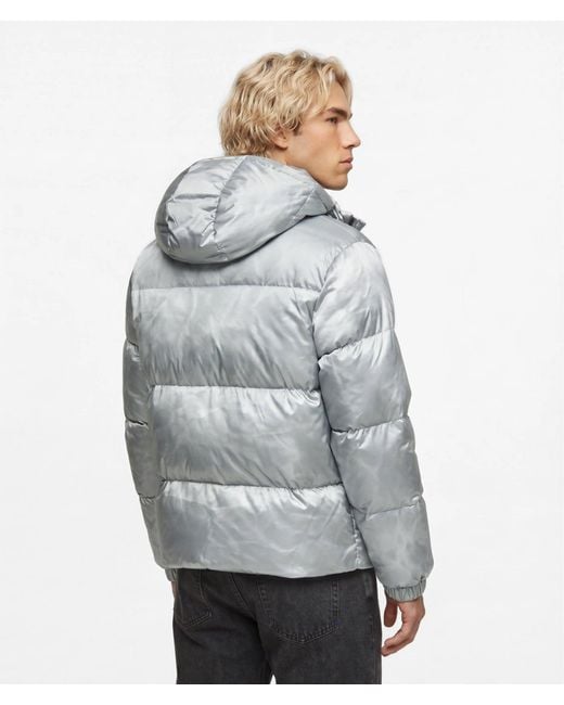 KL Jeans Gray Shiny Puffer Jacket for men