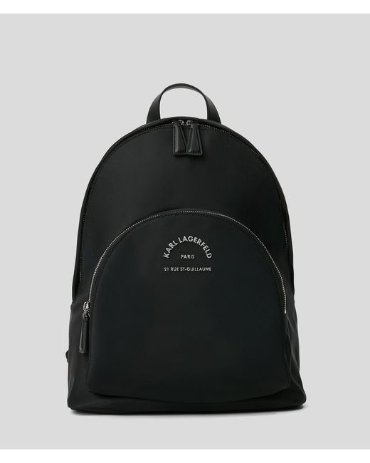 Karl Lagerfeld Black Rue St-guillaume Medium Backpack