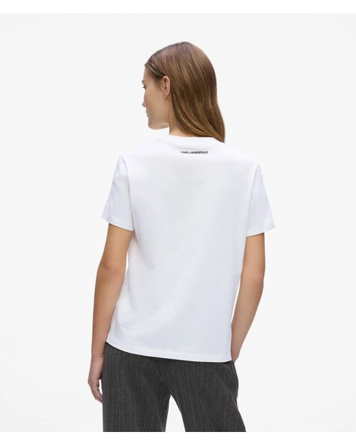 Karl Lagerfeld White Rue St-Guillaume Regular‑Fit T-Shirt