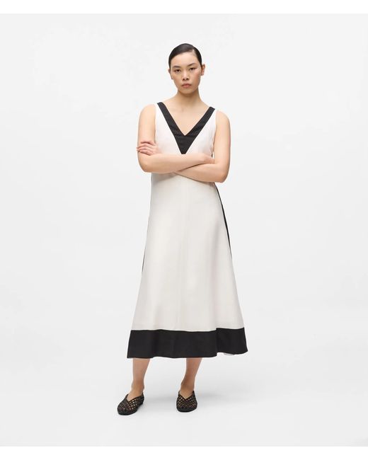 Karl Lagerfeld White Monochrome Linen Blend Dress