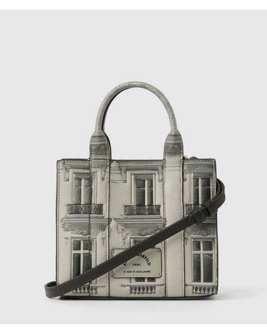 Karl Lagerfeld White Exclusive Maison De Karl Mini Tote Bag, Multicoloured