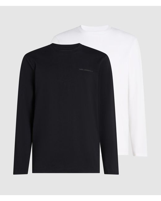 Karl Lagerfeld Blue Lounge Long-Sleeved T-Shirt – 2 Pack for men