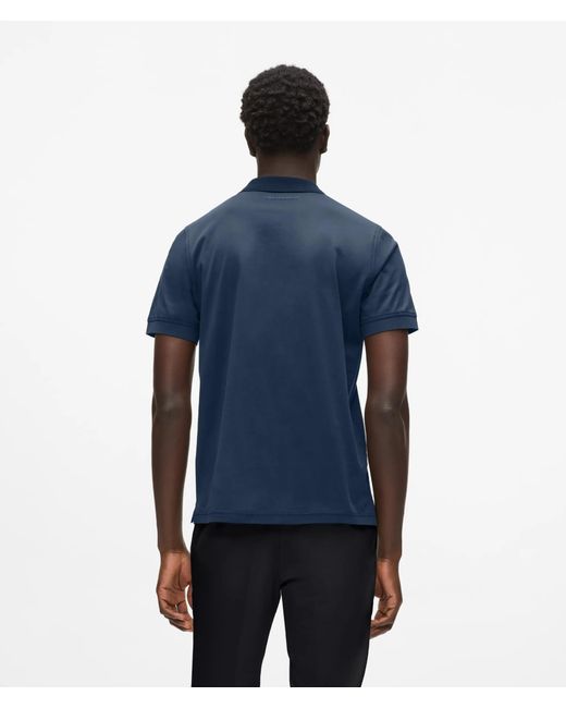 Karl Lagerfeld Blue Snap-Button Polo Shirt for men