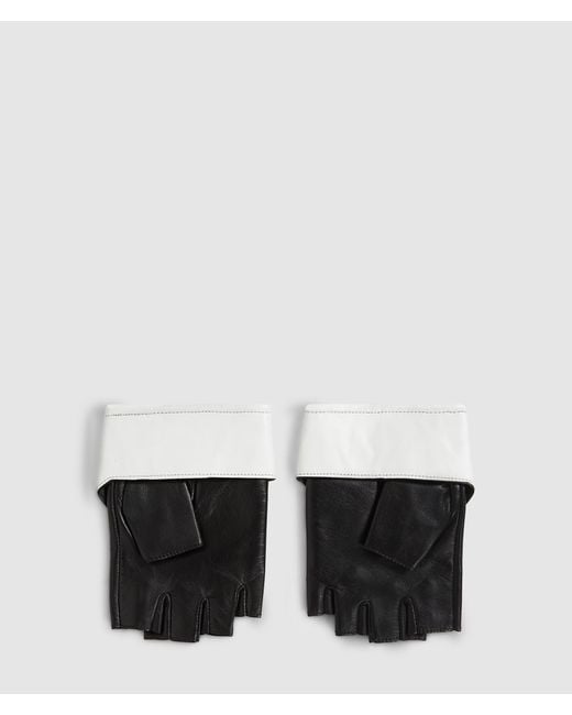 Karl Lagerfeld Black Fingerlose Handschuhe Mit Kragendetail, Damen, Größe
