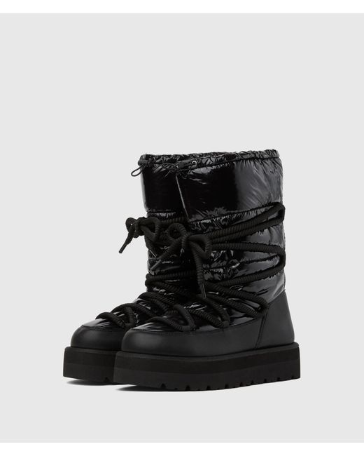Karl Lagerfeld Black Skylar High-Leg Padded Boots