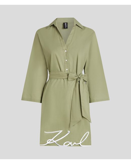 Karl Lagerfeld Green K/Signature Strand-Hemdkleid, Damen, Größe