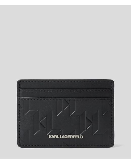 Karl Lagerfeld Black K/Loom Leather Cardholder for men
