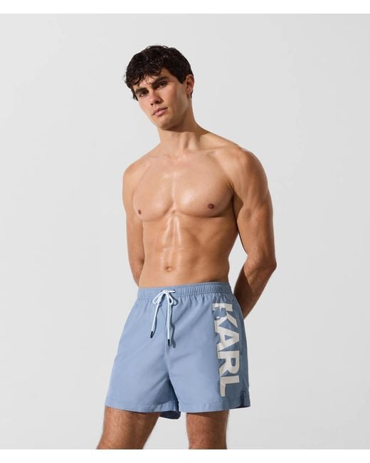Karl Lagerfeld Blue Logo Short Boardshorts for men