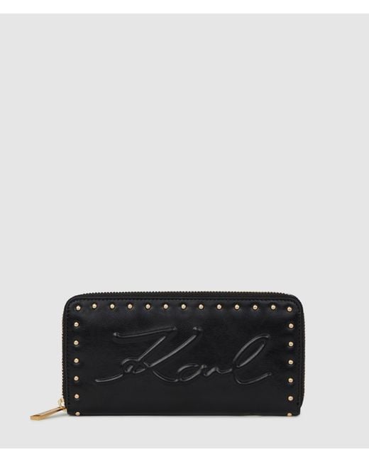 Karl Lagerfeld Black K/Ville Large Studded Wallet