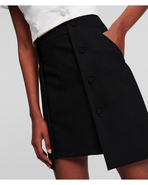 Karl Lagerfeld White Karl Essentials Tailored Mini Skirt