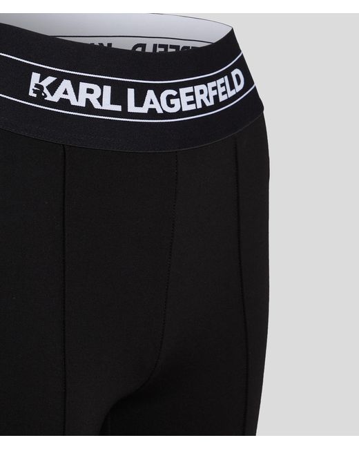 Karl Lagerfeld Black Karl Logo Tape Punto Leggings