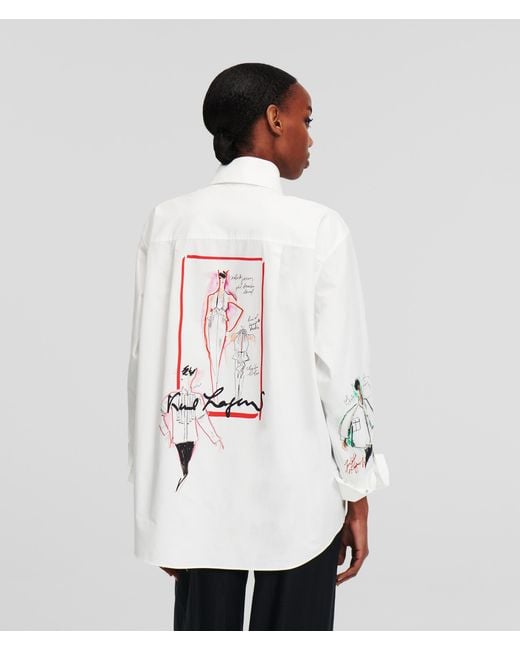 Karl Lagerfeld White K/archive Sketch Shirt