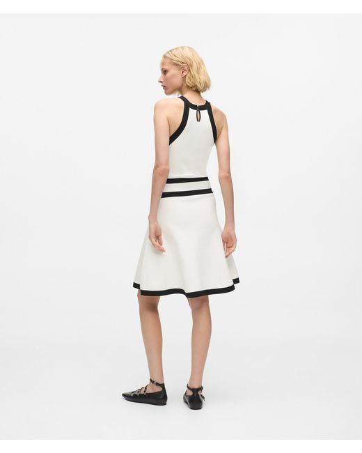 Karl Lagerfeld White Karl Dna Belted Knit Dress
