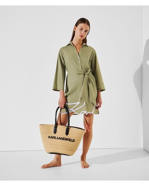 Karl Lagerfeld Green K/Signature Strand-Hemdkleid, Damen, Größe