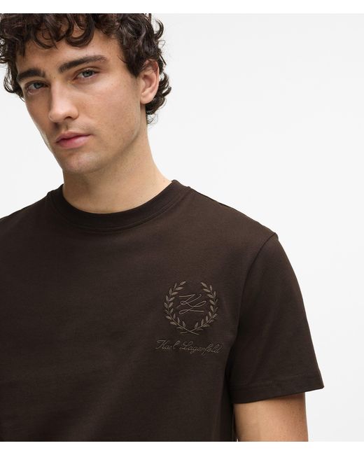 Karl Lagerfeld Black Crest Loungewear T-Shirt for men