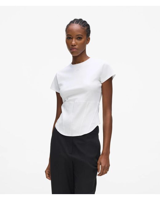 Karl Lagerfeld White Corset T-Shirt