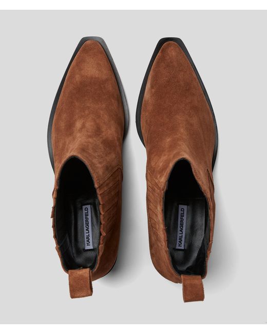 Karl Lagerfeld Brown Kansas Short Gore Boots