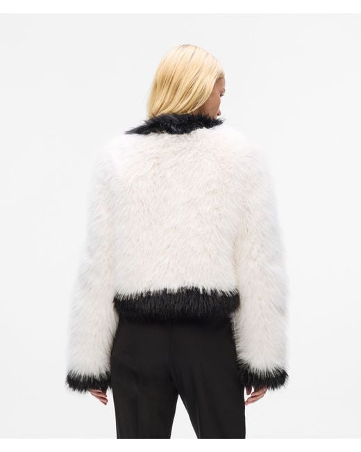 Karl Lagerfeld White Faux-Fur Jacket