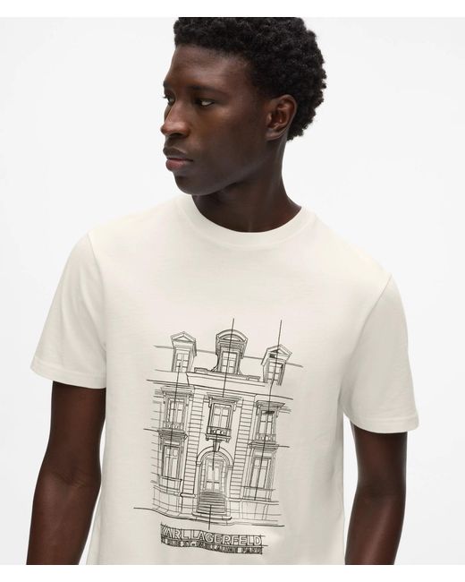 Karl Lagerfeld White Maison De Karl Sketch T-Shirt for men