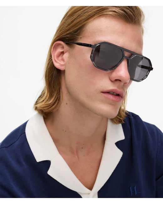 Karl Lagerfeld Gray Slim Navigator Sunglasses for men