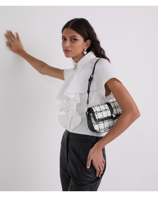 Karl Lagerfeld Metallic K/autograph Padlock Bouclé Shoulder Bag