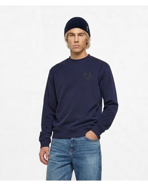 KL Jeans Blue Monogram Patch Sweatshirt for men