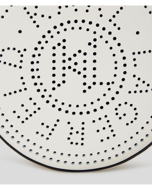 Karl Lagerfeld Metallic K/circle Round Perforated Logo Crossbody Bag