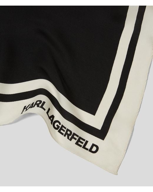 Karl Lagerfeld Black K/signature Silk Scarf